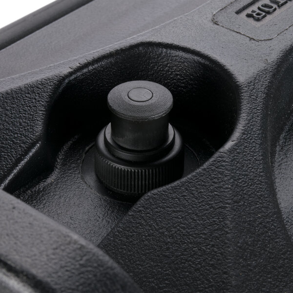 A black plastic vent cap for a Choice insulated beverage dispenser.