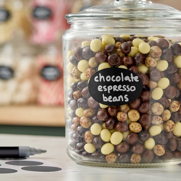 Choice 3" x 2" Oval Vinyl Chalkboard Labels - 18/Pack