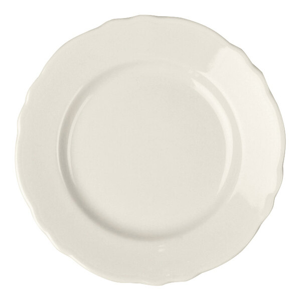 Homer Laughlin from Steelite International HL54100 Carolyn 6 1/4" Ivory (American White) Scalloped Edge Plate - 36/Case