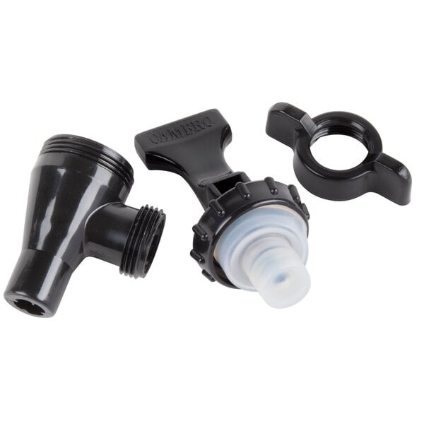 a black plastic pipe with nozzles