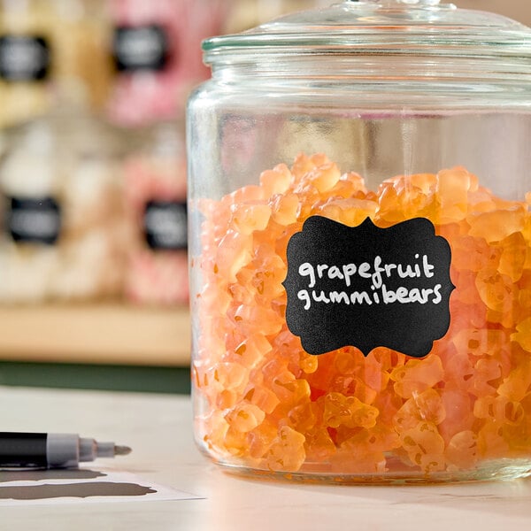 Choice 3 1/4" x 2 1/2" Decorative Vinyl Chalkboard Labels - 18/Pack