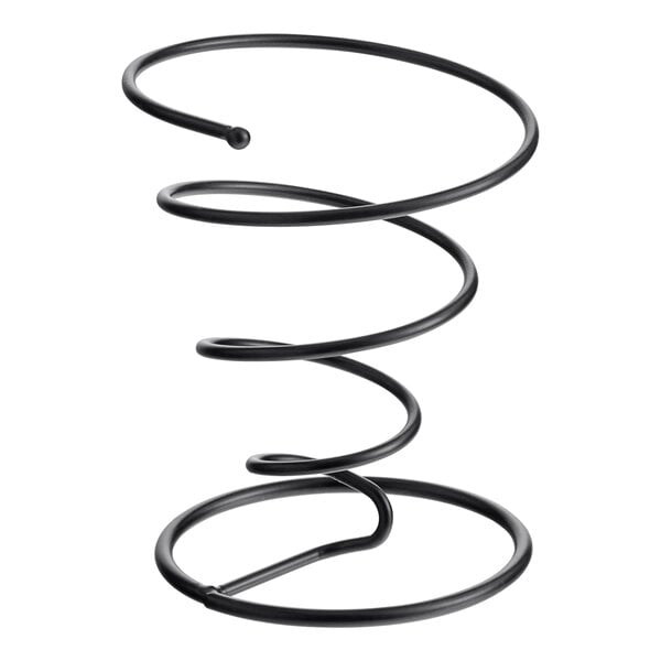 A black metal spiral cone basket.