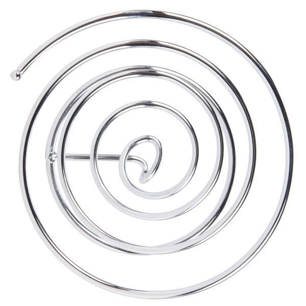 A stainless steel spiral cone basket.