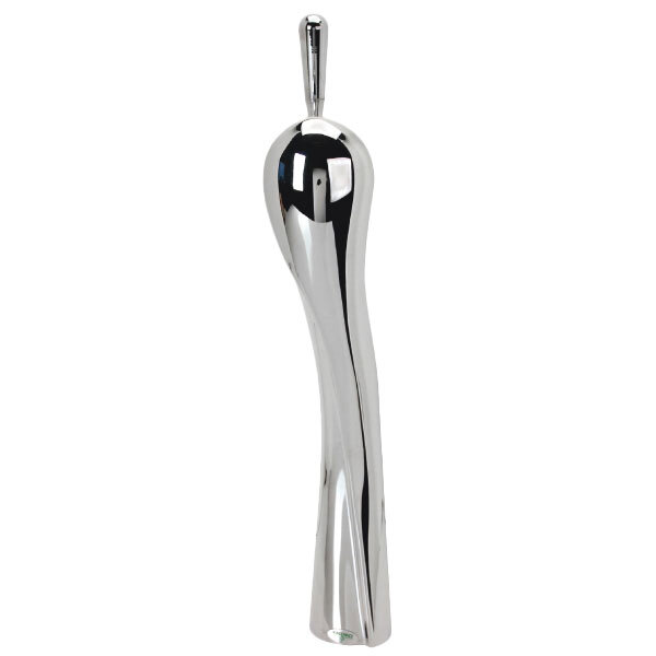 A silver Micro Matic air cooled tap tower with a chrome finish.