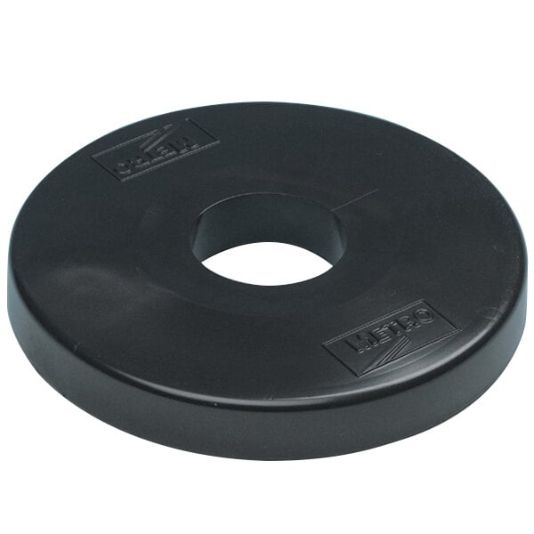 A black rubber round donut bumper with a hole in the middle.