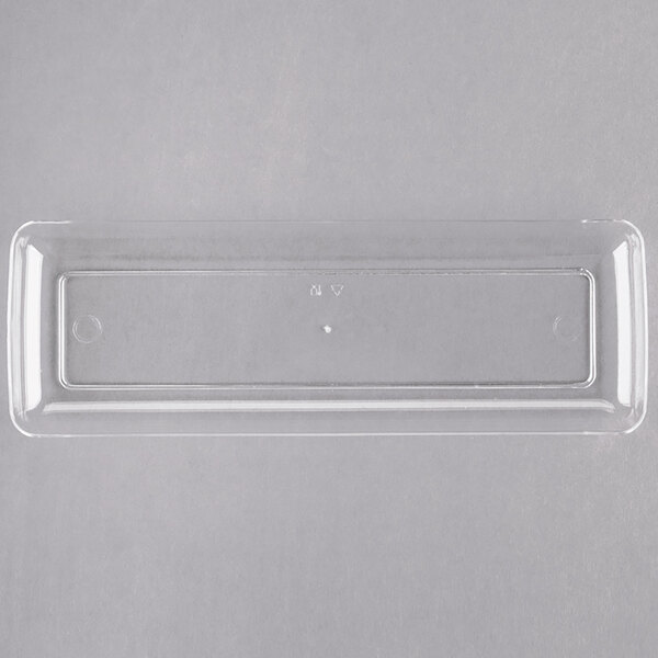 A clear rectangular plastic tray with small compartments.
