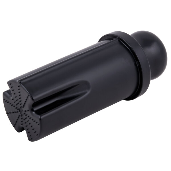 A black plastic pusher with a round cap.