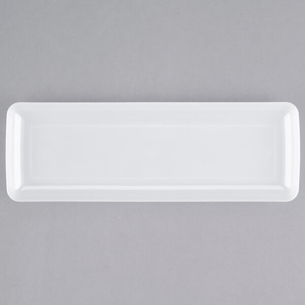 A white rectangular Fineline Tiny Temptations tray with a handle.