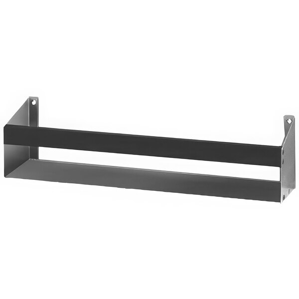 A stainless steel Eagle Group speed rail with two tiers and two holes.