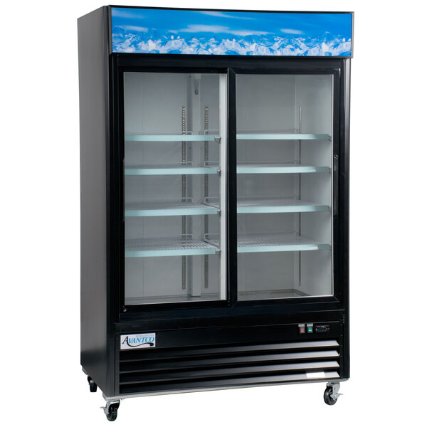 Avantco Gds 47 Hc 53 Black Sliding Glass Door Merchandiser Refrigerator With Led Lighting