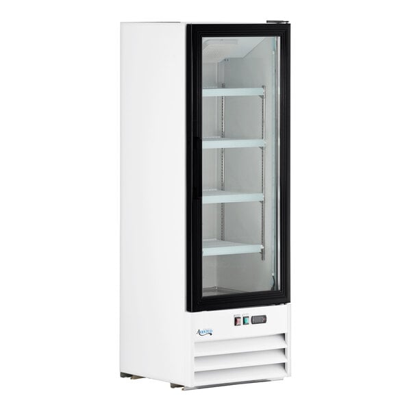 Avantco GDC-10-HC 21 5/8" White Customizable Swing Glass Door Merchandiser Refrigerator with LED Lighting