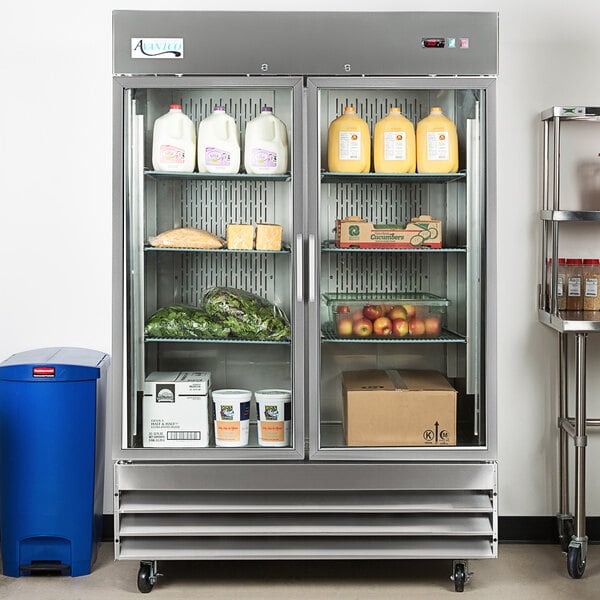 Avantco SS2RGHC 54" Stainless Steel Glass Door ReachIn Refrigerator