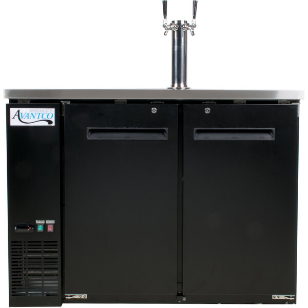 Avantco UDD2448 Double Tap Kegerator Beer Dispenser Black, (2) 1/2