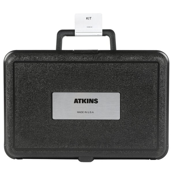 A black Cooper-Atkins hard carry case with a white label.