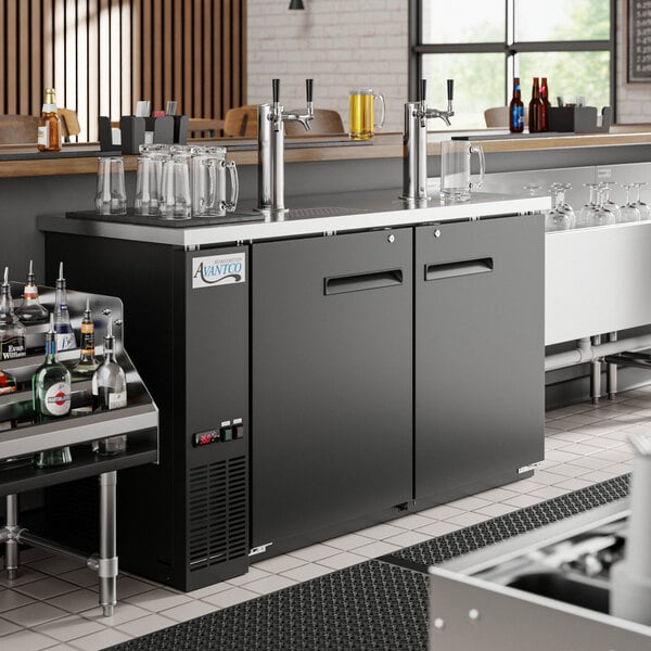 An Avantco double tap kegerator.
