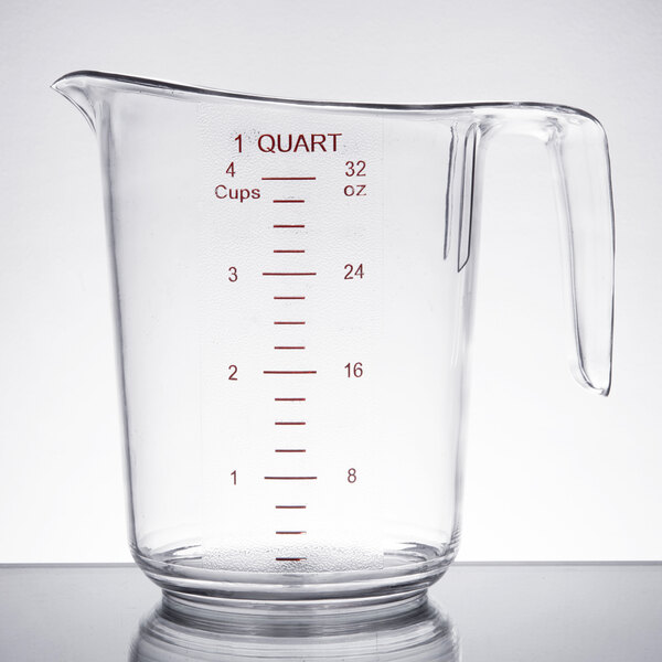 Choice 1 Qt 4 Cups Clear Plastic Measuring Cup With Gradations