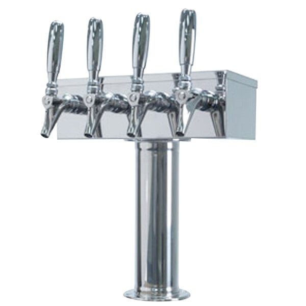 A stainless steel Micro Matic Kool-Rite 4 tap tower.