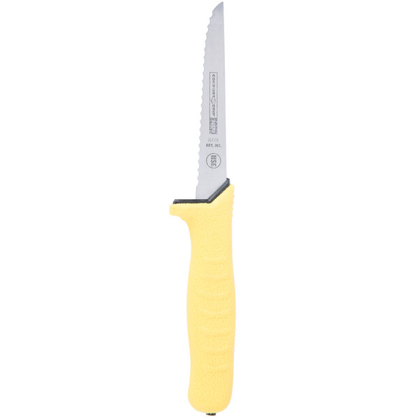 An ARY VacMaster utility knife with a yellow handle.