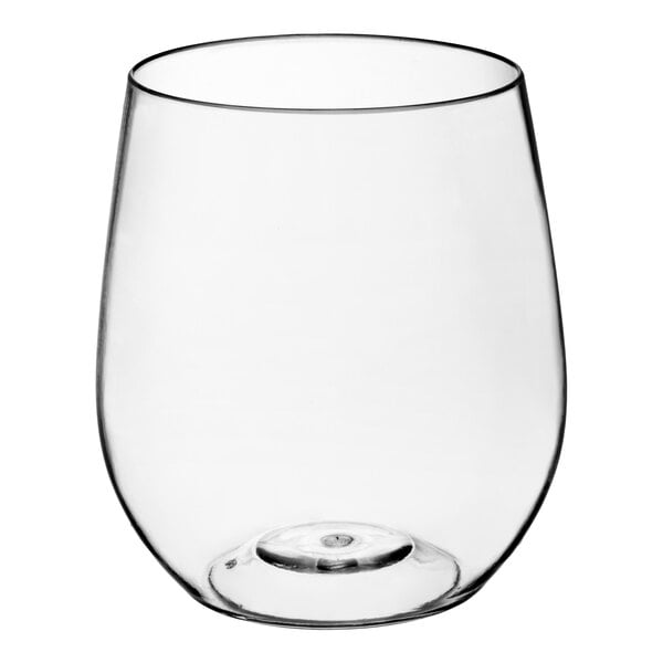 Visions 12 oz. Clear Plastic Stemless Wine Glass - 64/Case