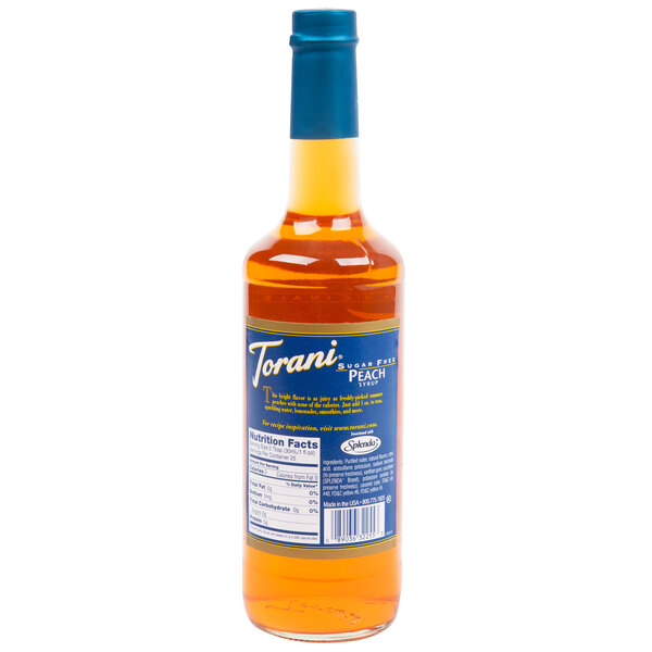 Torani 750 mL Sugar Free Peach Flavoring / Fruit Syrup