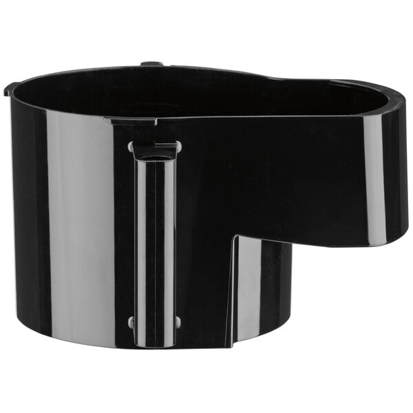 A black plastic container with a handle.