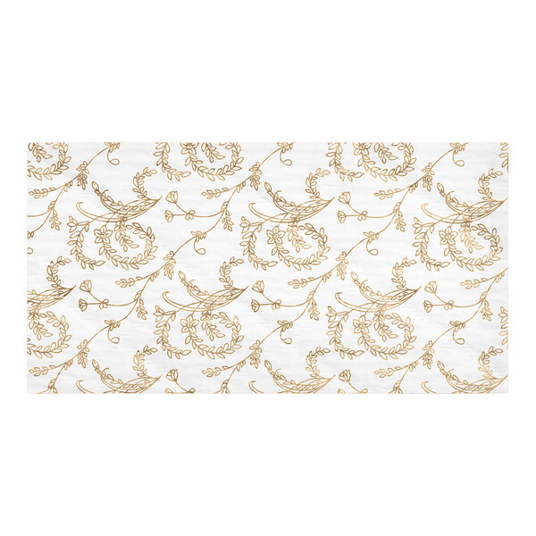 A white 3-ply glassine Candy Box pad with gold floral pattern.