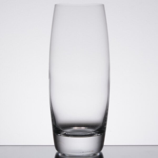 A close-up of a clear Reserve by Libbey highball glass.