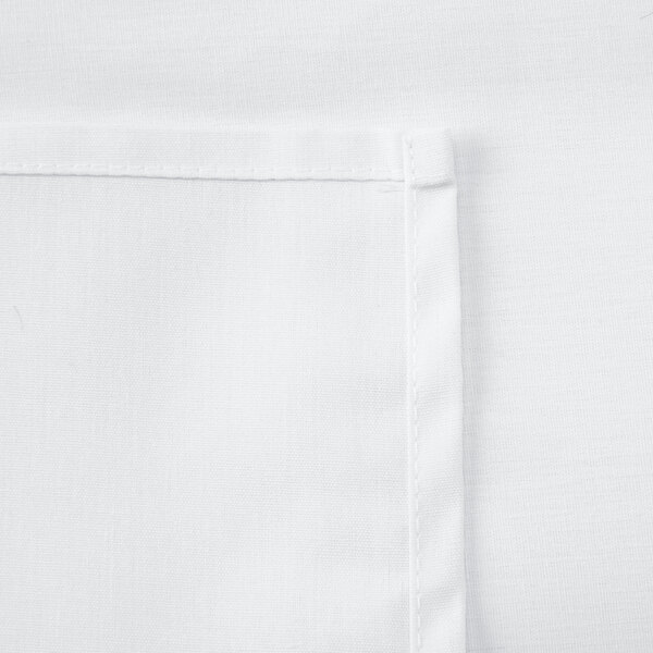 A close up of a white cloth with a hemmed edge.