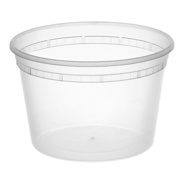 Choice Heavy Duty 16 oz. Microwavable Translucent Plastic Deli Container - 480/Case