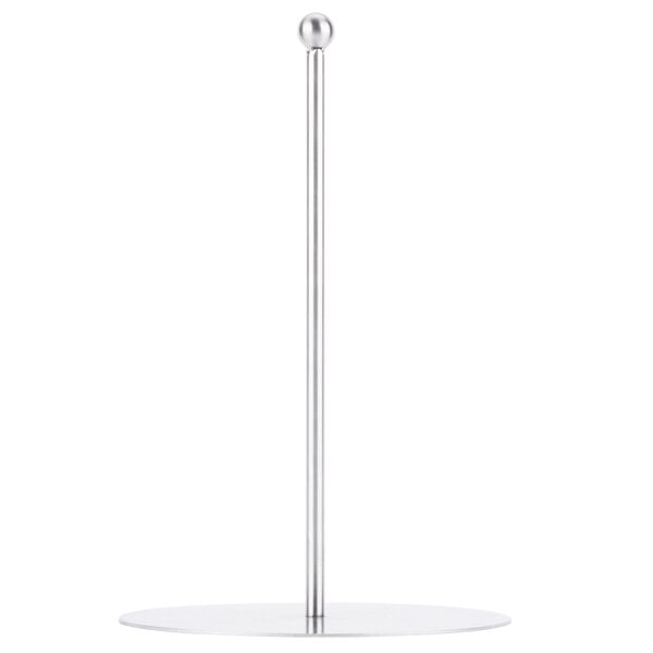 A Clipper Mill stainless steel pole with a metal ball on top.