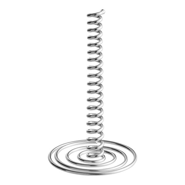 A Clipper Mill stainless steel spiral tower with a spring on top.