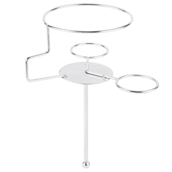 A stainless steel Clipper Mill onion ring tower with two rings on it.