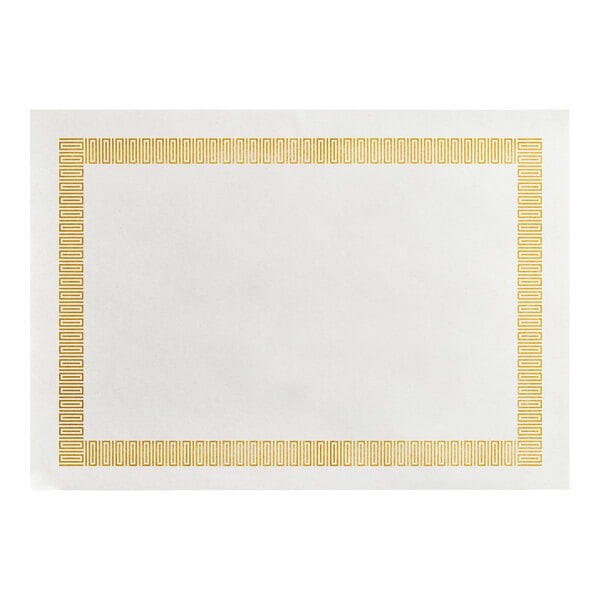 Choice 10" x 14" Greek Key Gold Placemat - 1,000/Case