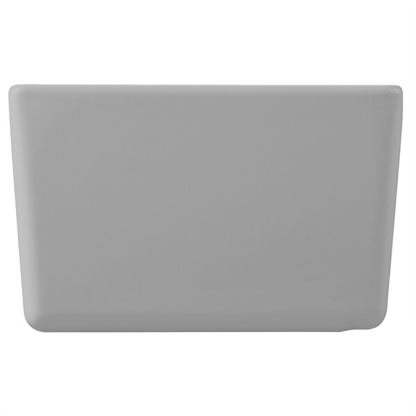 A gray Tablecraft Contemporary Collection straight sided bowl on a white background.