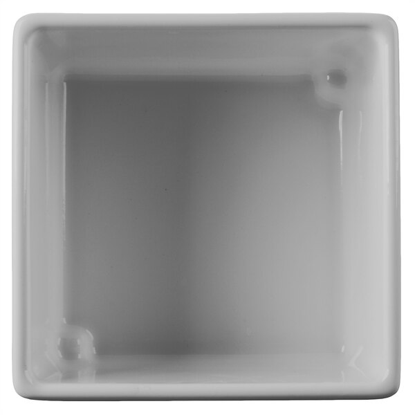 A gray square Tablecraft straight sided bowl with a square inside.