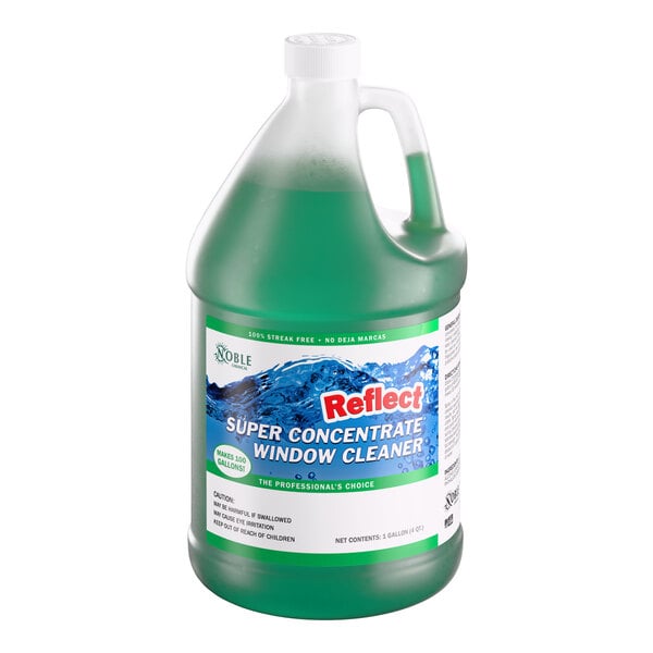 A 1-gallon container of Noble Reflect Super Concentrated Window Cleaner.