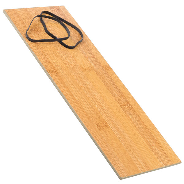 Menu Holder Choice 12 1/2" x 4 1/2" Natural Wood Menu Holder with Straps