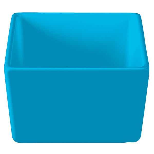 A blue square Tablecraft bowl.