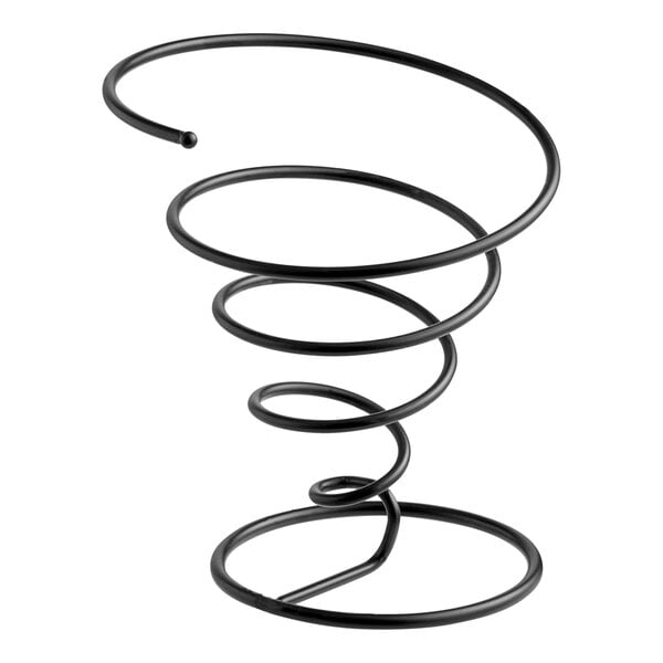 A black spiral made of metal.