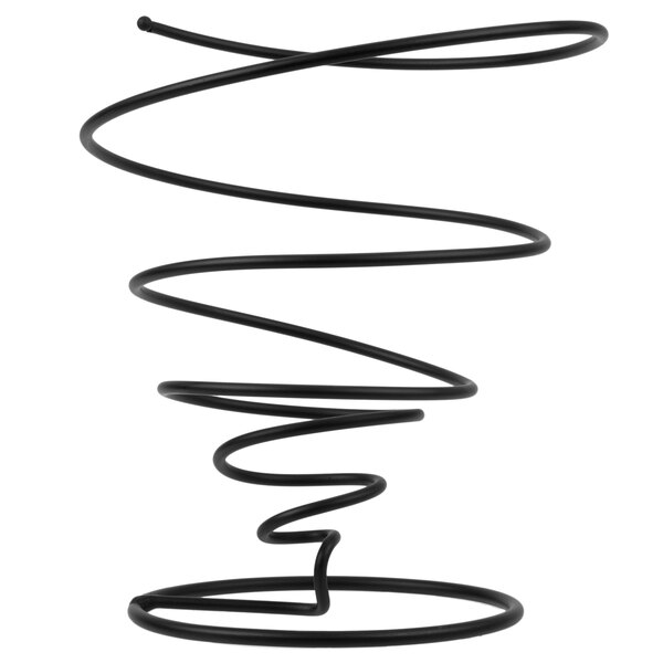 A black iron spiral wire cone basket.