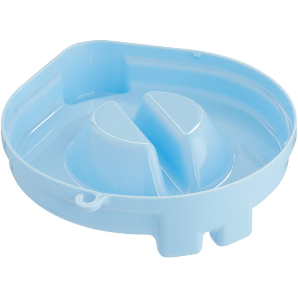 A blue plastic Vollrath Safety Mate ice porter lid with two holes.