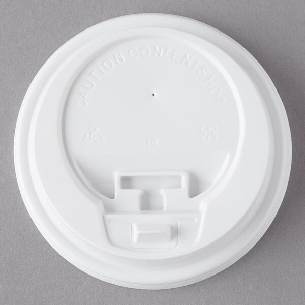 Choice 8 Oz Squat To 24 Oz White Hot Paper Cup Travel Lid With Hinged Tab 100 Pack