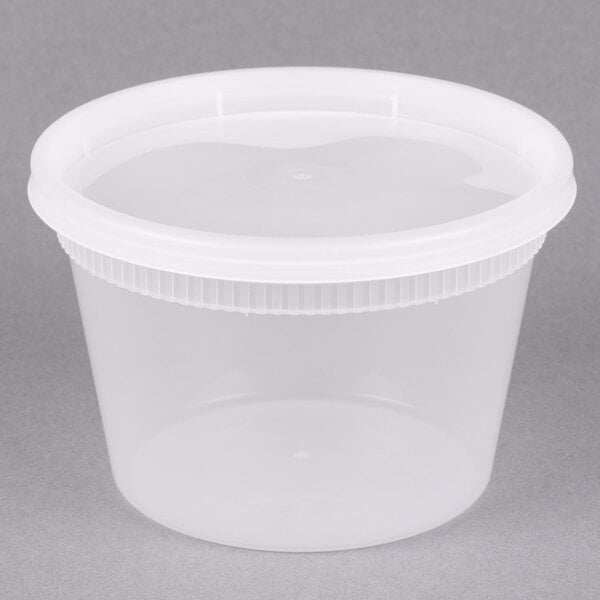 16 oz. Round Microwaveable Deli Container Combo Set (Clear) 48/PK –