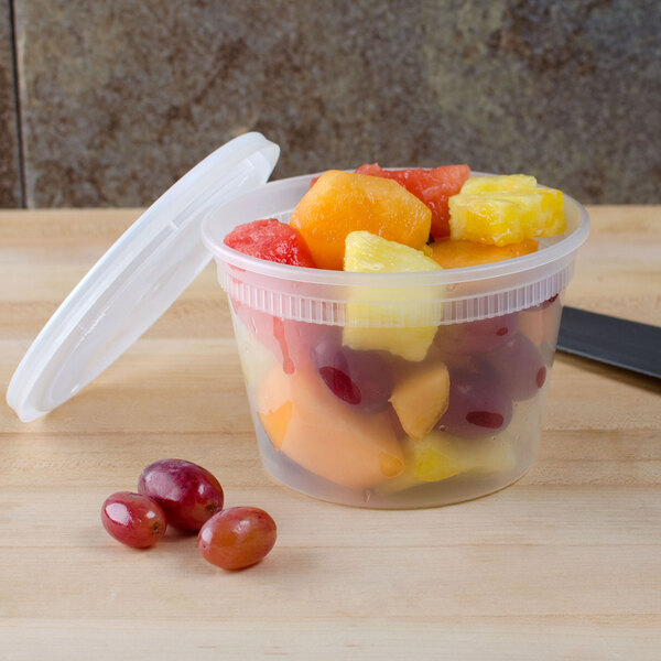 Pactiv/Newspring 8 oz. Translucent Round Deli Container Combo Pack -  240/Case