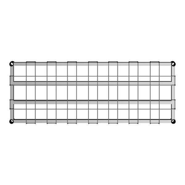 A Regency chrome dunnage shelf with metal wire mat.