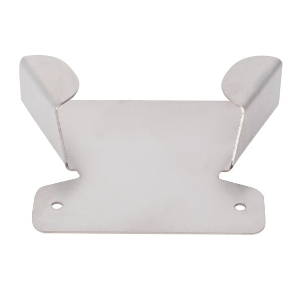 A stainless steel Manitowoc ice paddle with two holes.