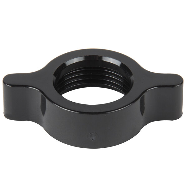 A black plastic Curtis faucet wing nut.