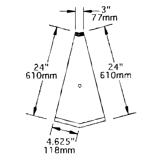 A diagram of a triangle with measurements.