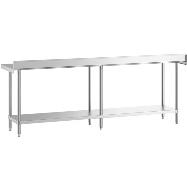 A Regency stainless steel work table with undershelf.