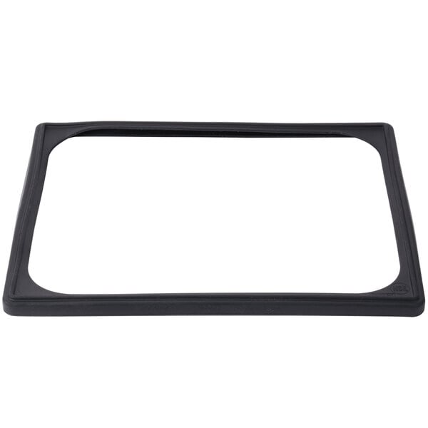 A black silicone band with a rectangular shape.